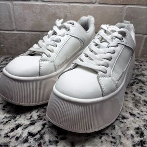 Stradivarius White Platform Sneakers